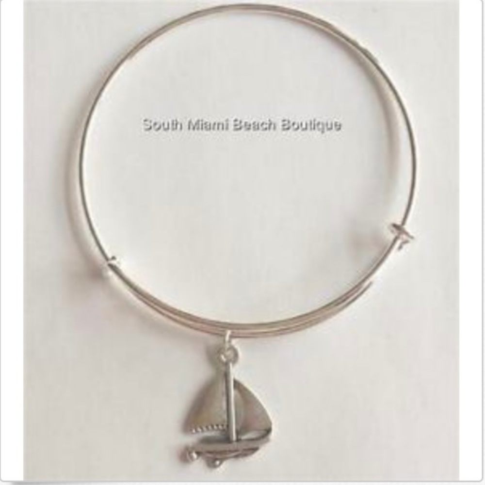 Silver Sailboat Charm Bracelet Nautical Boat